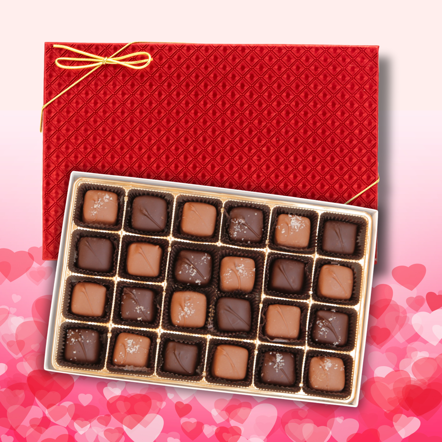 Red Valentine Assorted Caramels Boxes